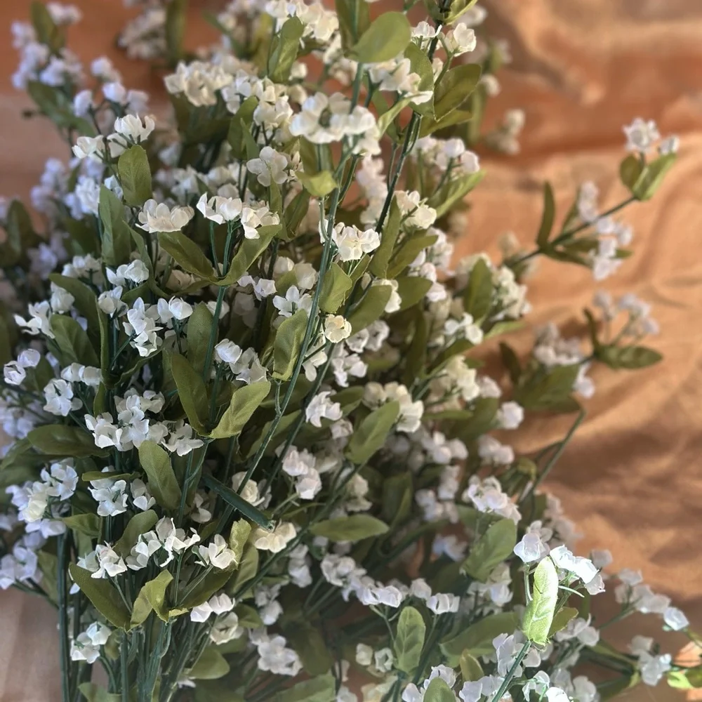 Huge lot of Artificial White and Green baby’s breath Flowers